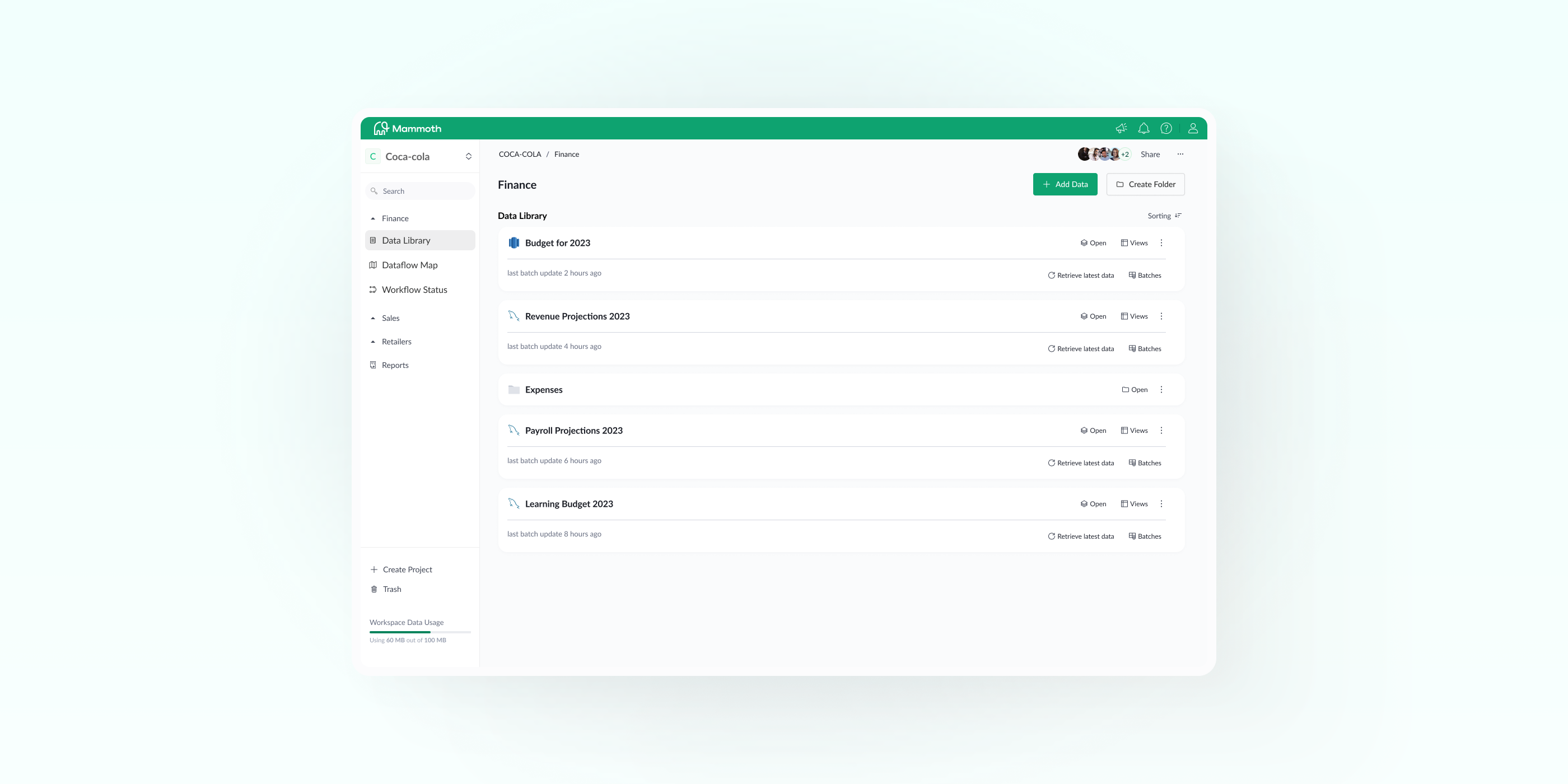 Redesigned homepage with workspace switching