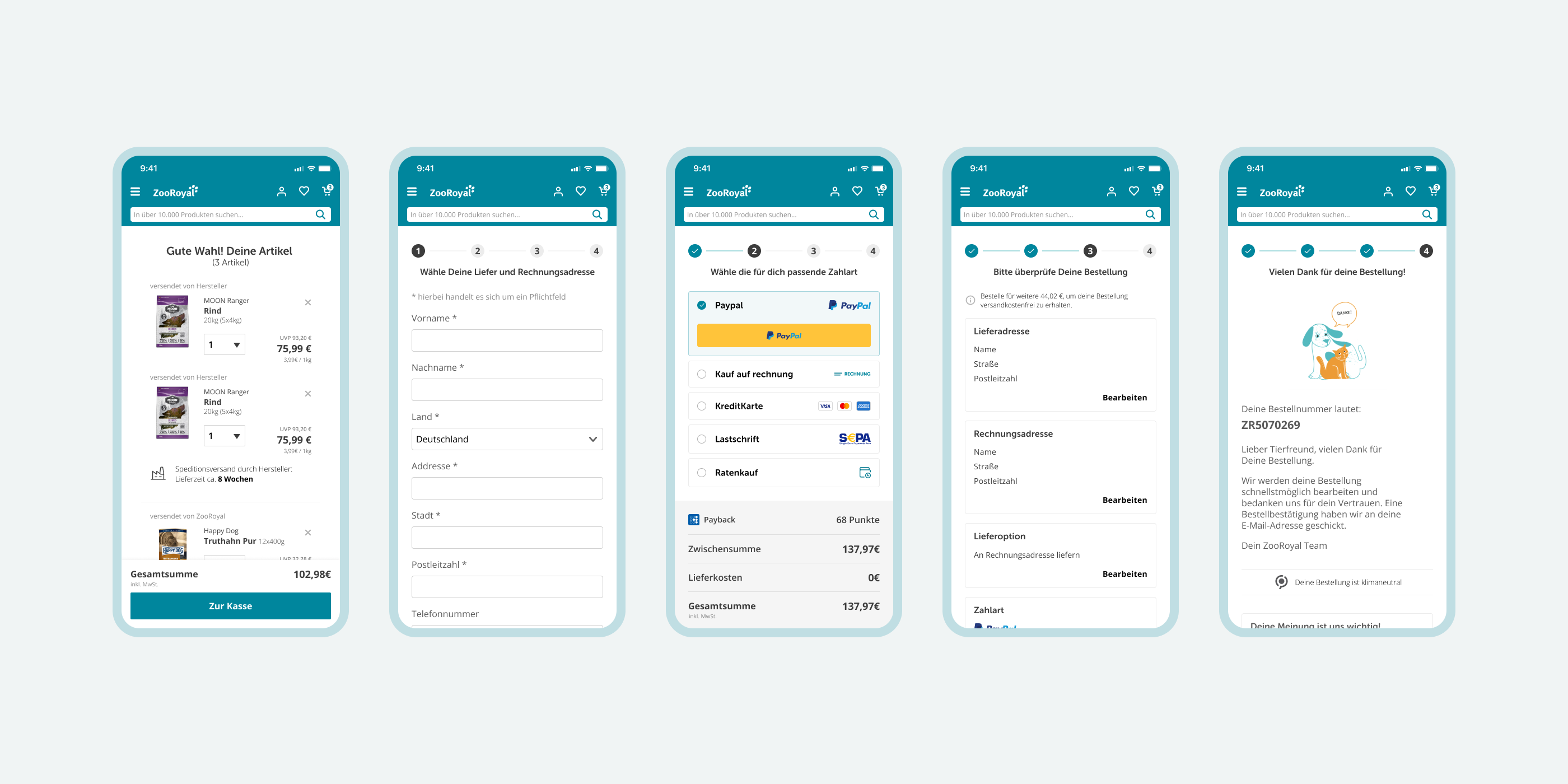 ZooRoyal checkout redesign